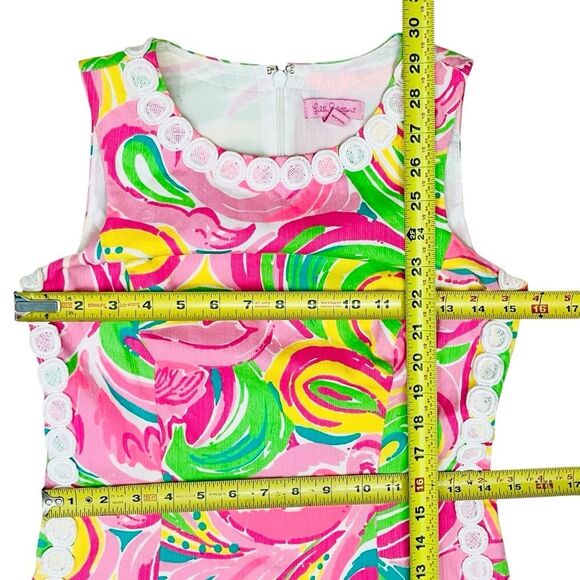 Lilly Pulitzer Dress Mila Shift Embroidery Multi All Nighter Flamingo Back/Zip 0 - Picture 13 of 16